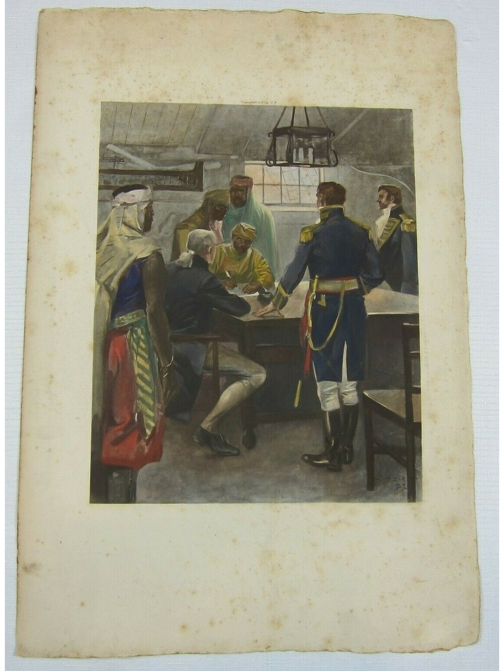 Antique 1894 Print Commandant & Warrant Officers, 1805 Hugh Witter Ditzler RARE